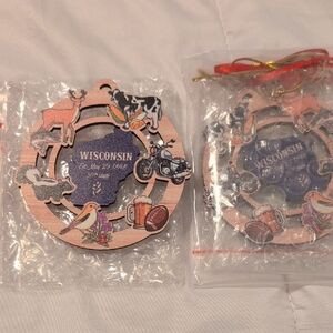 Wisconsin Themed Wooden Ornament